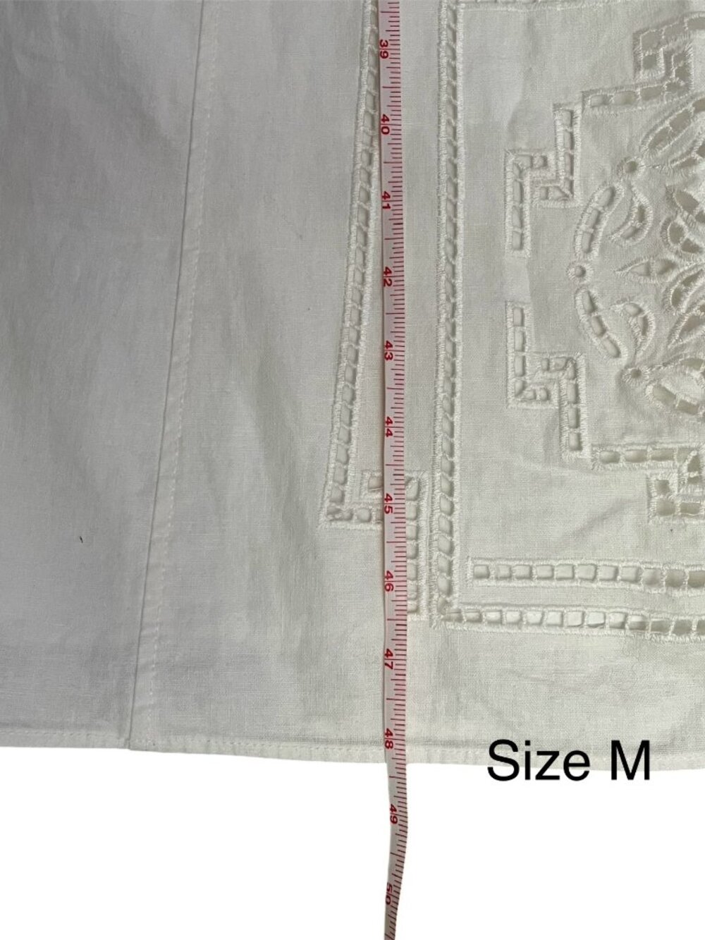Zara ZW Collection Linen Blend Embroidered Dress Ecru Midi Straight Medium NWT - Picture 9 of 9